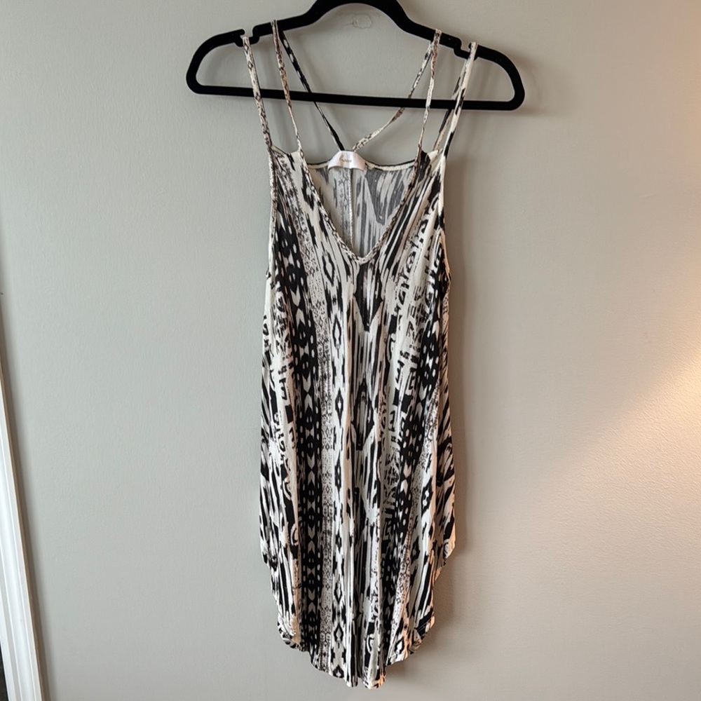 Black and White Patterned Mini Dress